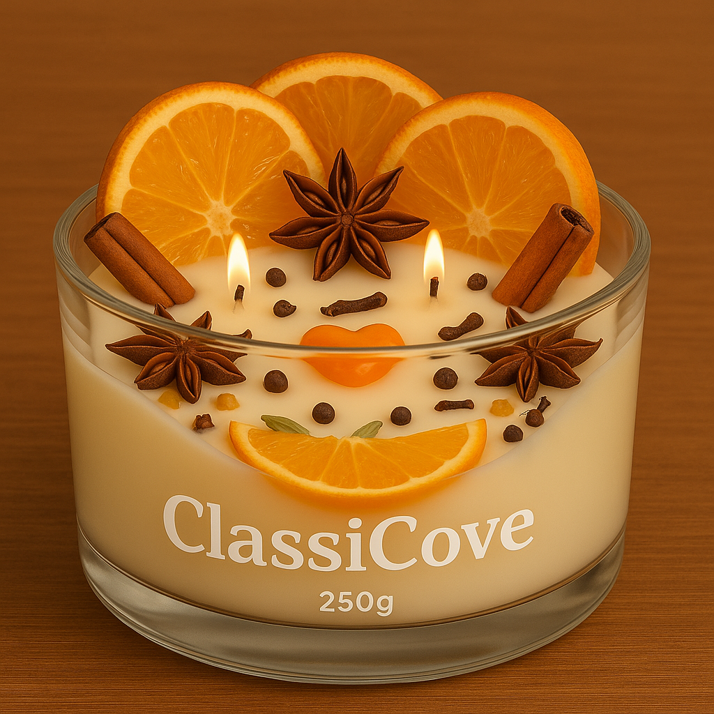 Classicove™ Aroma Candle – Vanilla, Cinnamon, Lime & Cloves