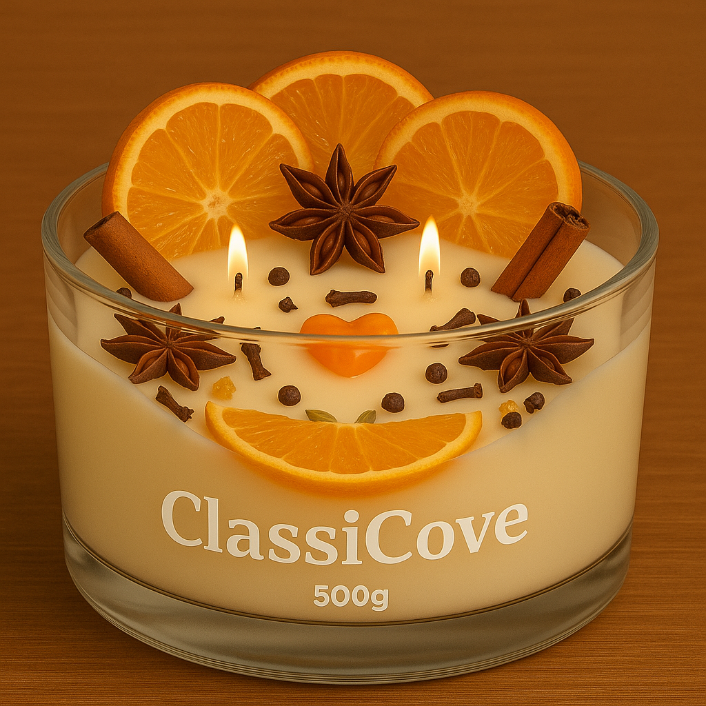 Classicove™ Aroma Candle – Vanilla, Cinnamon, Lime & Cloves