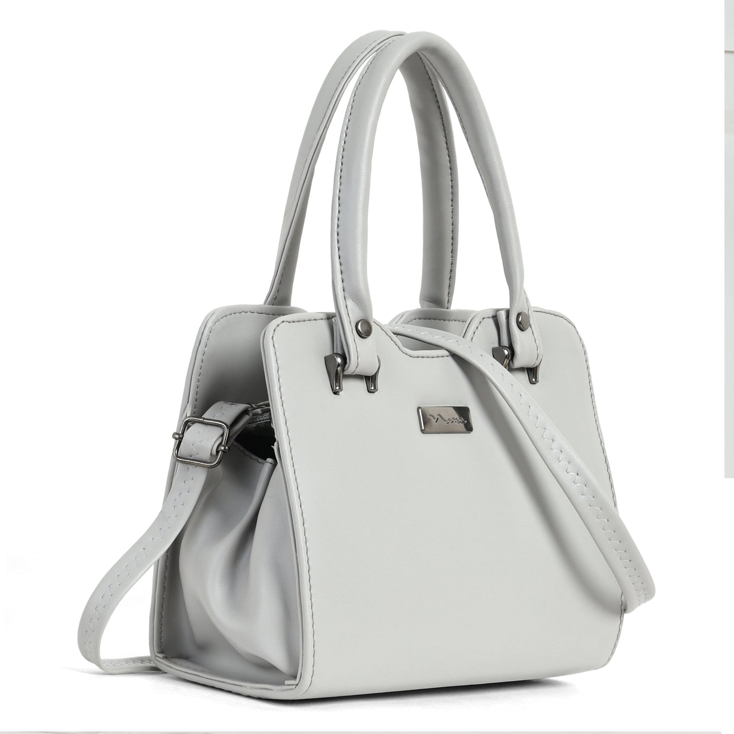 Classicove Elegant Cream Textured Handbag with Premium Fabric & Golden Hardware Desi Hands