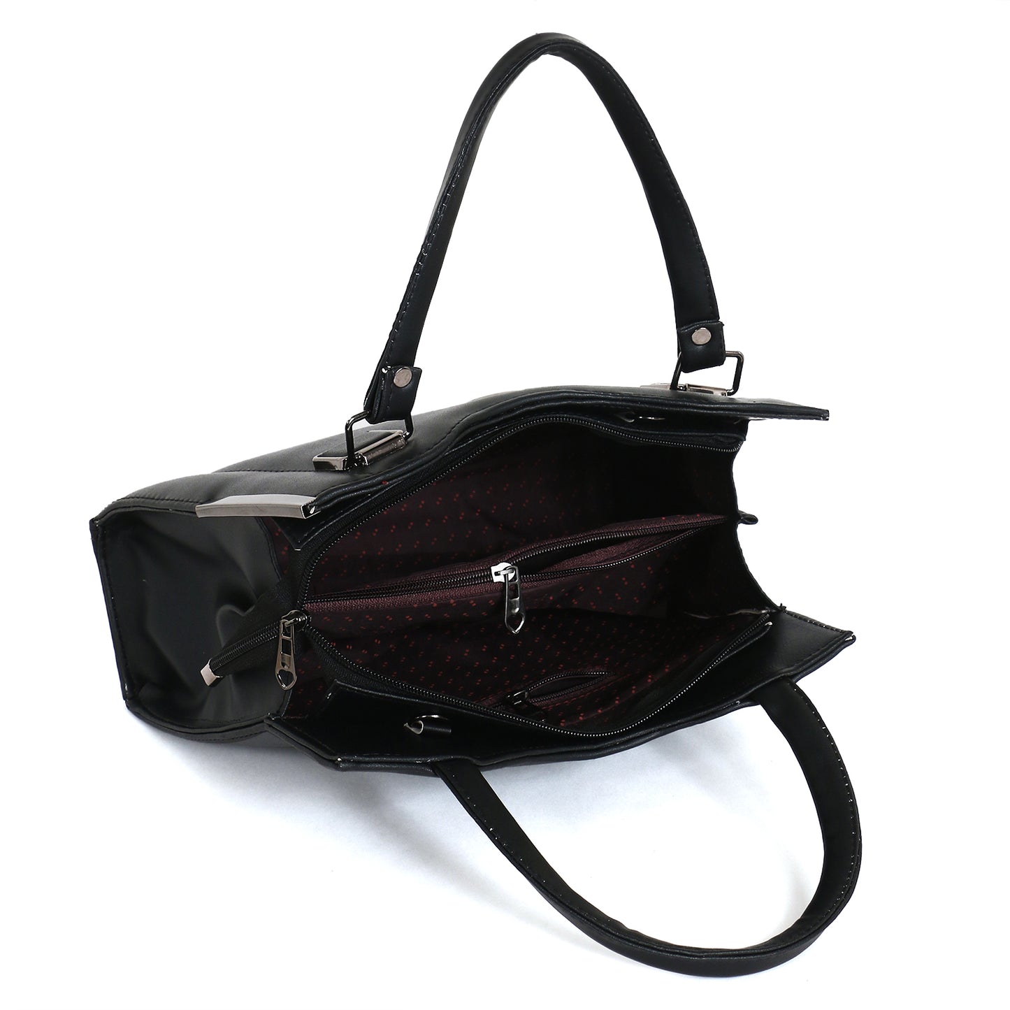 Classicove Black Elegance Handbag with Multi-Compartments & Premium Finish Desi Hands