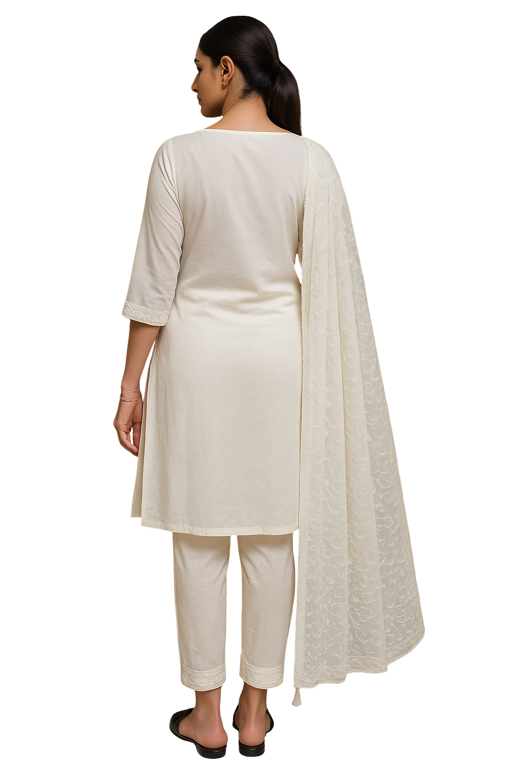 Classicove™ Ivory Pure Cotton Vichitra Suit Set – Exclusive at Desi Hands