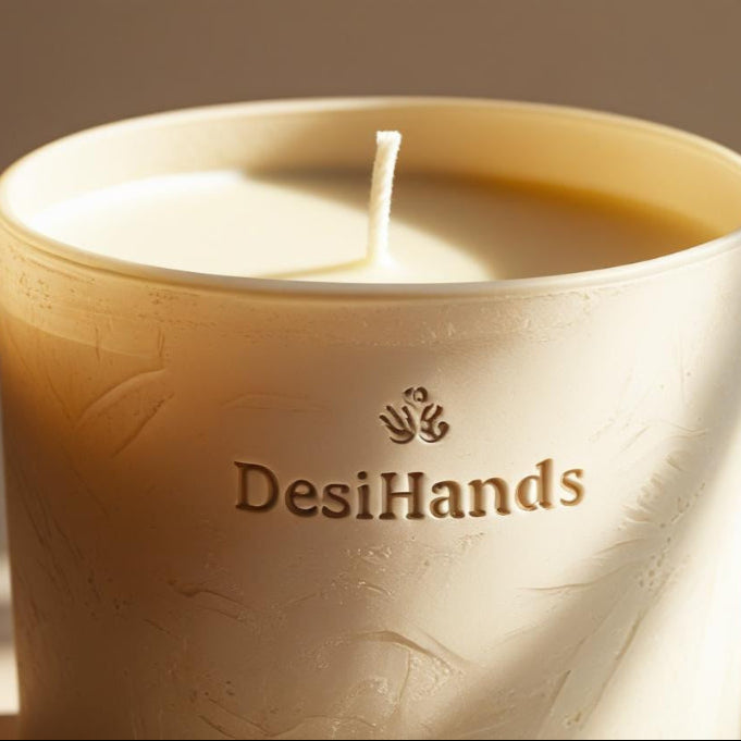 Citrus Bliss Soy Wax Luxury Candle Desi Hands