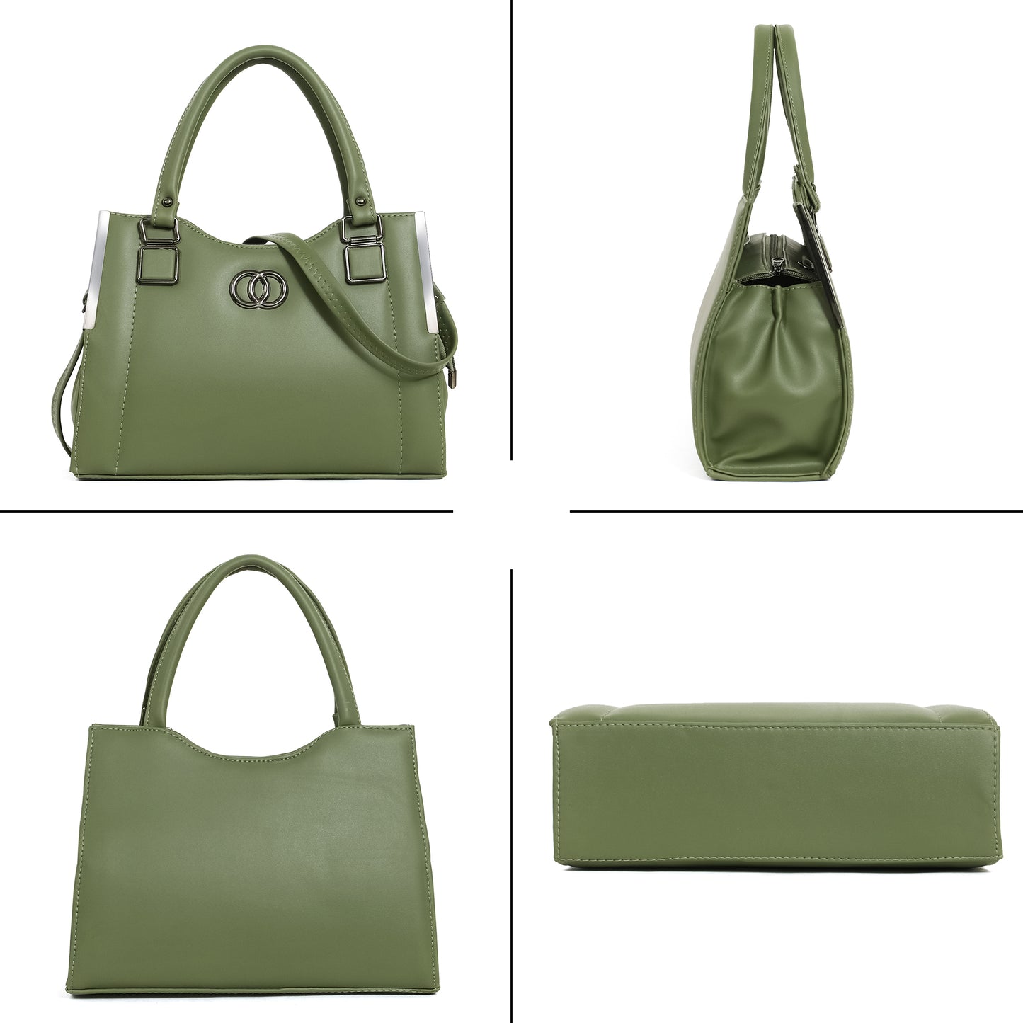 Classicove Elegant Green Handbag with Multi-Compartments for Women Desi Hands
