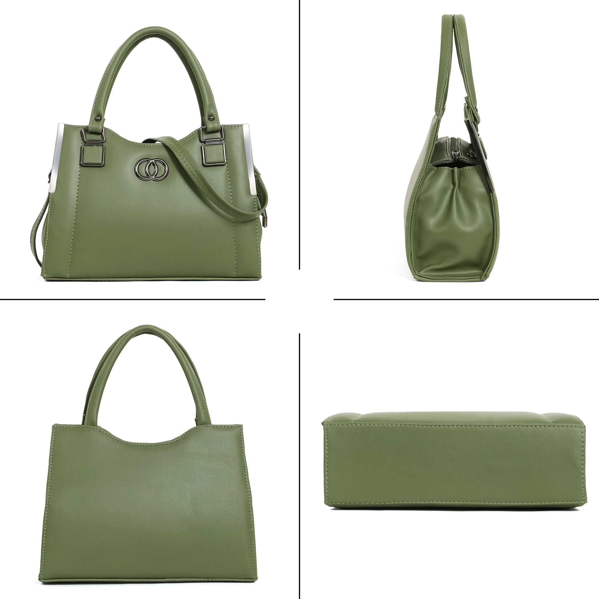 Classicove Elegant Green Handbag with Multi-Compartments for Women Desi Hands
