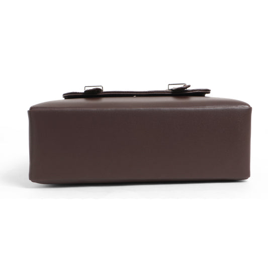 Classicove Quilted Elegance Handbag – Brown Structured Satchel Desi Hands