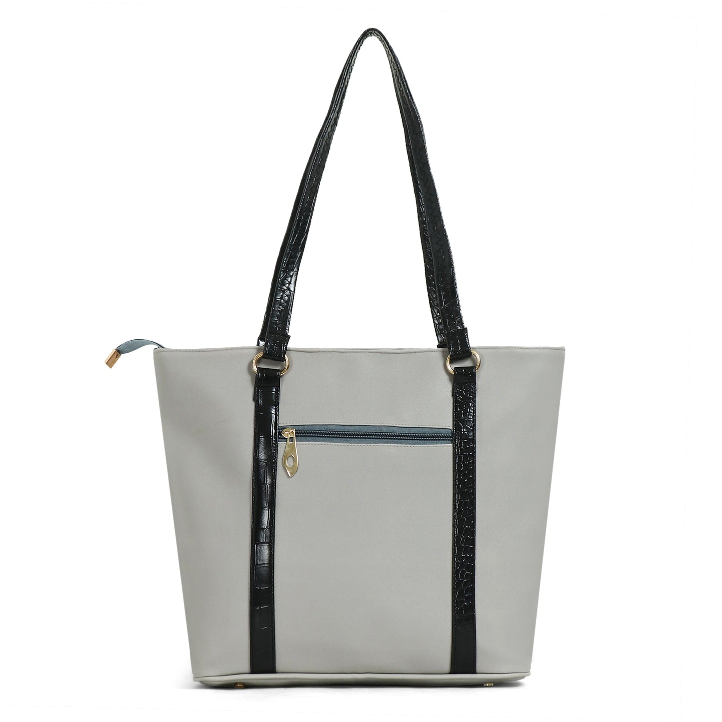 Classicove Grey & Black Tote Bag with Multi-Compartments for Women Desi Hands