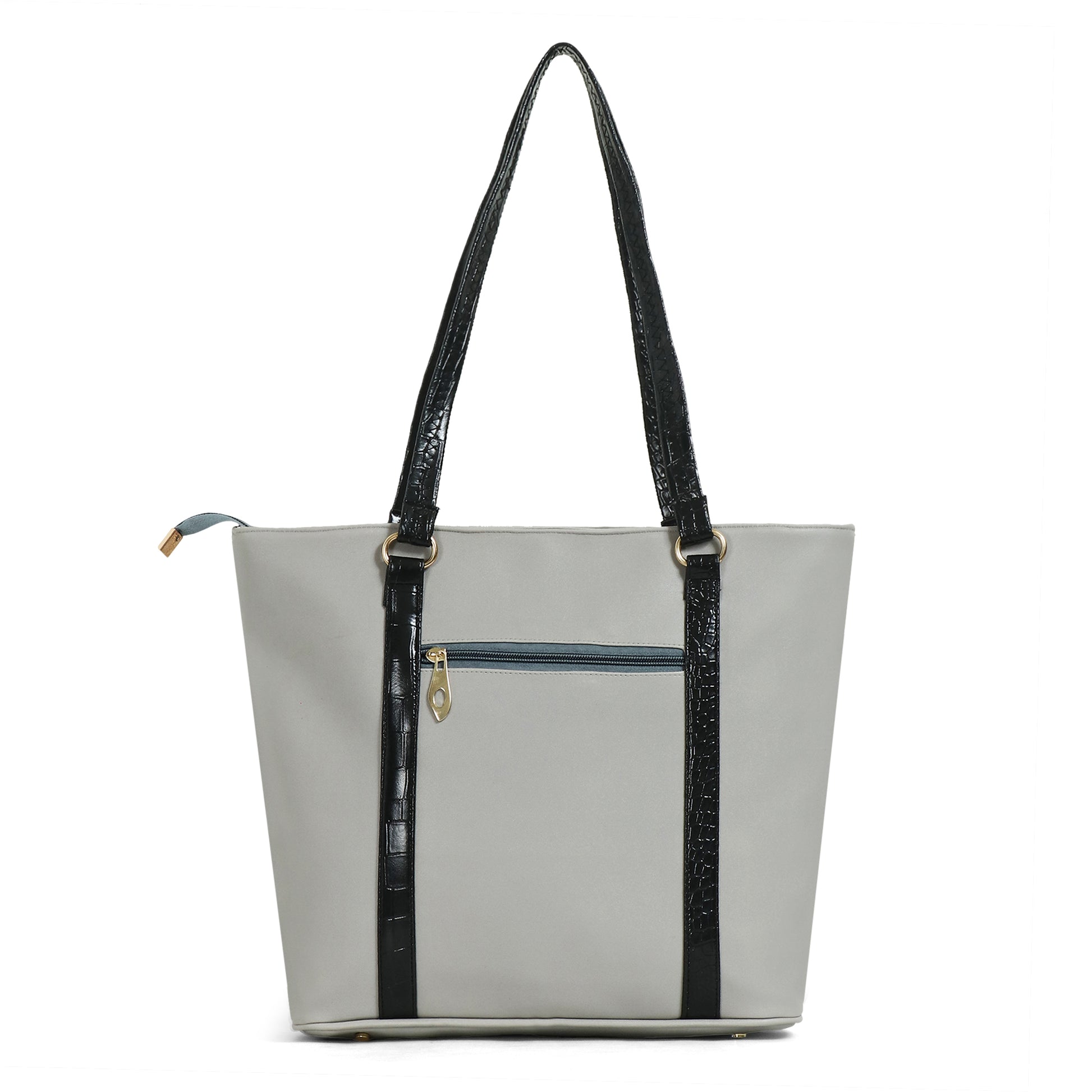 Classicove Grey & Black Tote Bag with Multi-Compartments for Women Desi Hands