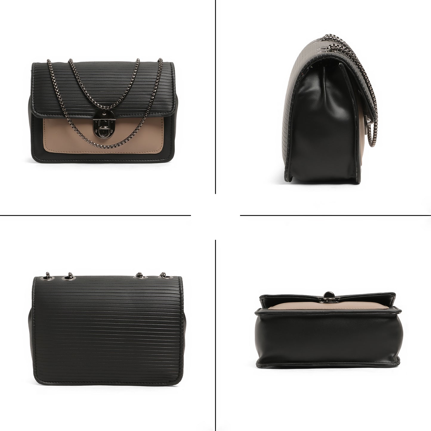 👜 Premium Stylish ( Black & Brown ) Multi-Compartment Handbag for Women – Elegant & Durable Desi Hands