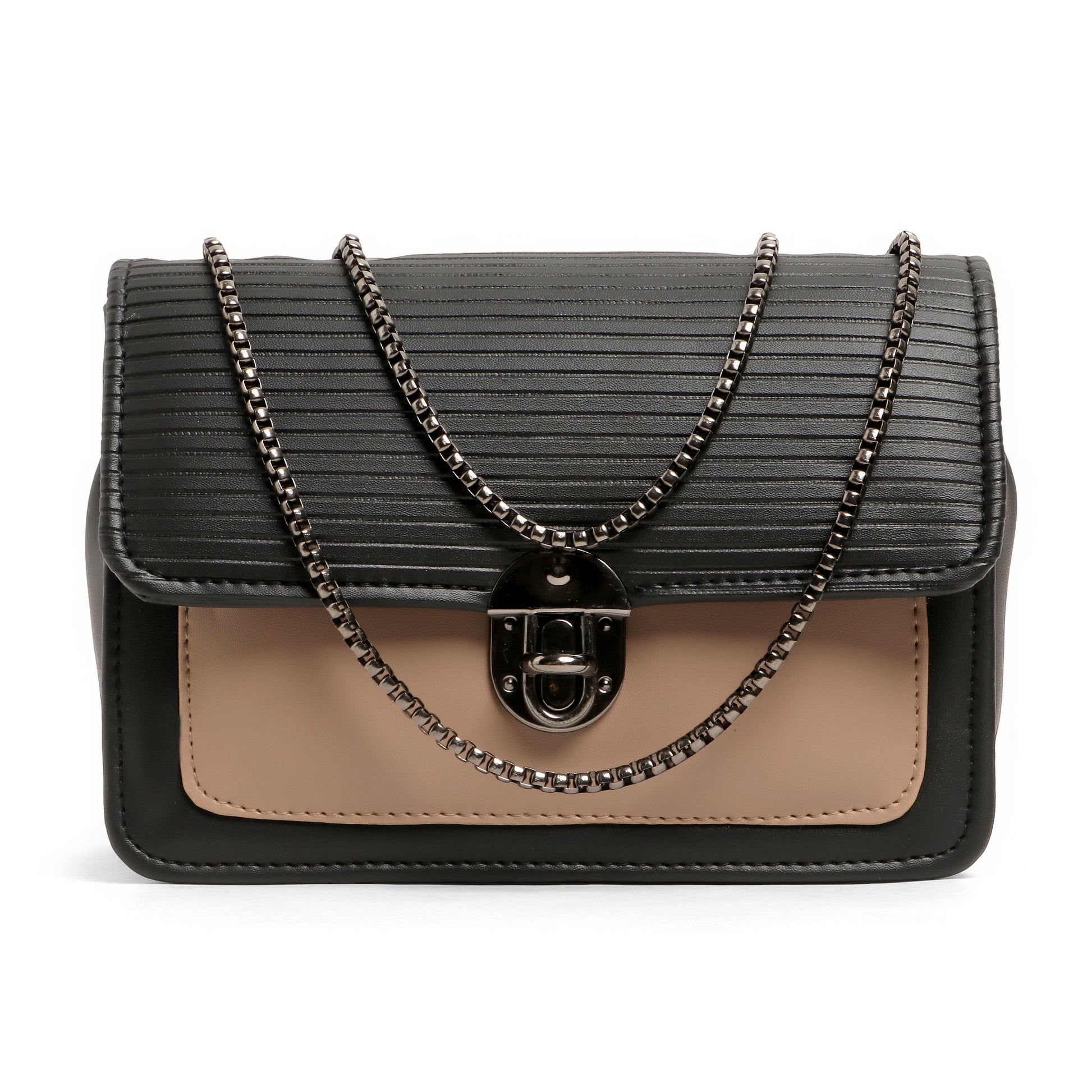 👜 Premium Stylish ( Black & Brown ) Multi-Compartment Handbag for Women – Elegant & Durable Desi Hands