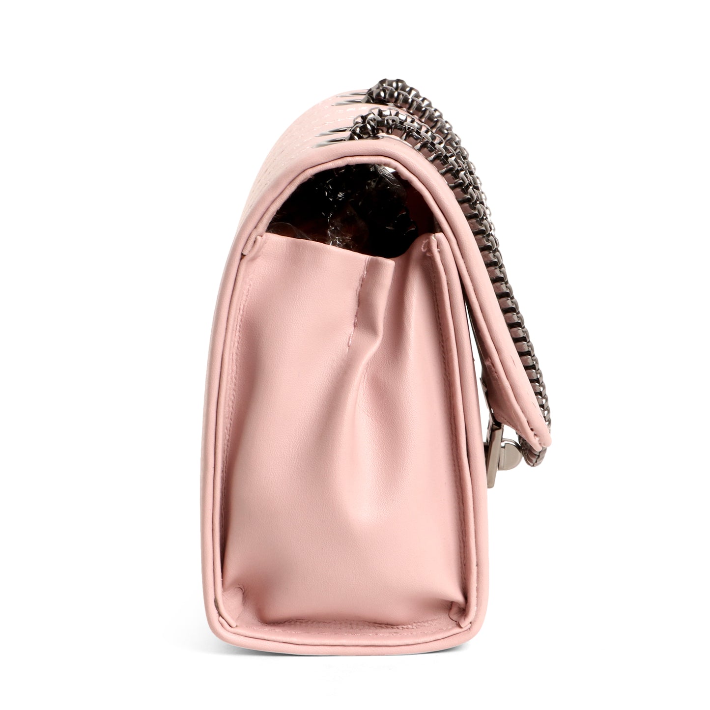 Classicove Chic Pink Chain Shoulder Bag with Multi-Compartments Desi Hands