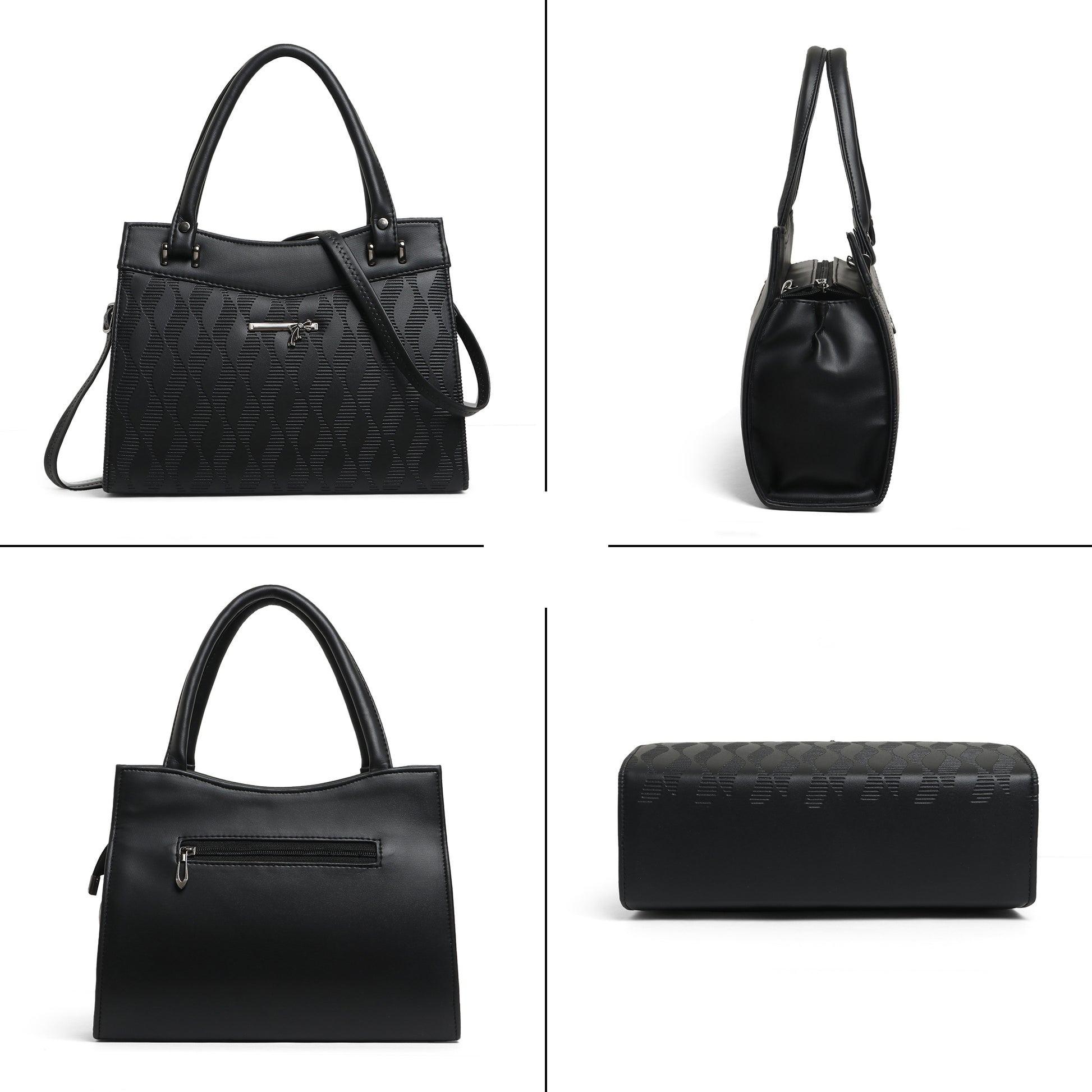 Classicove Black Elegant Handbag with Multi Compartments Desi Hands