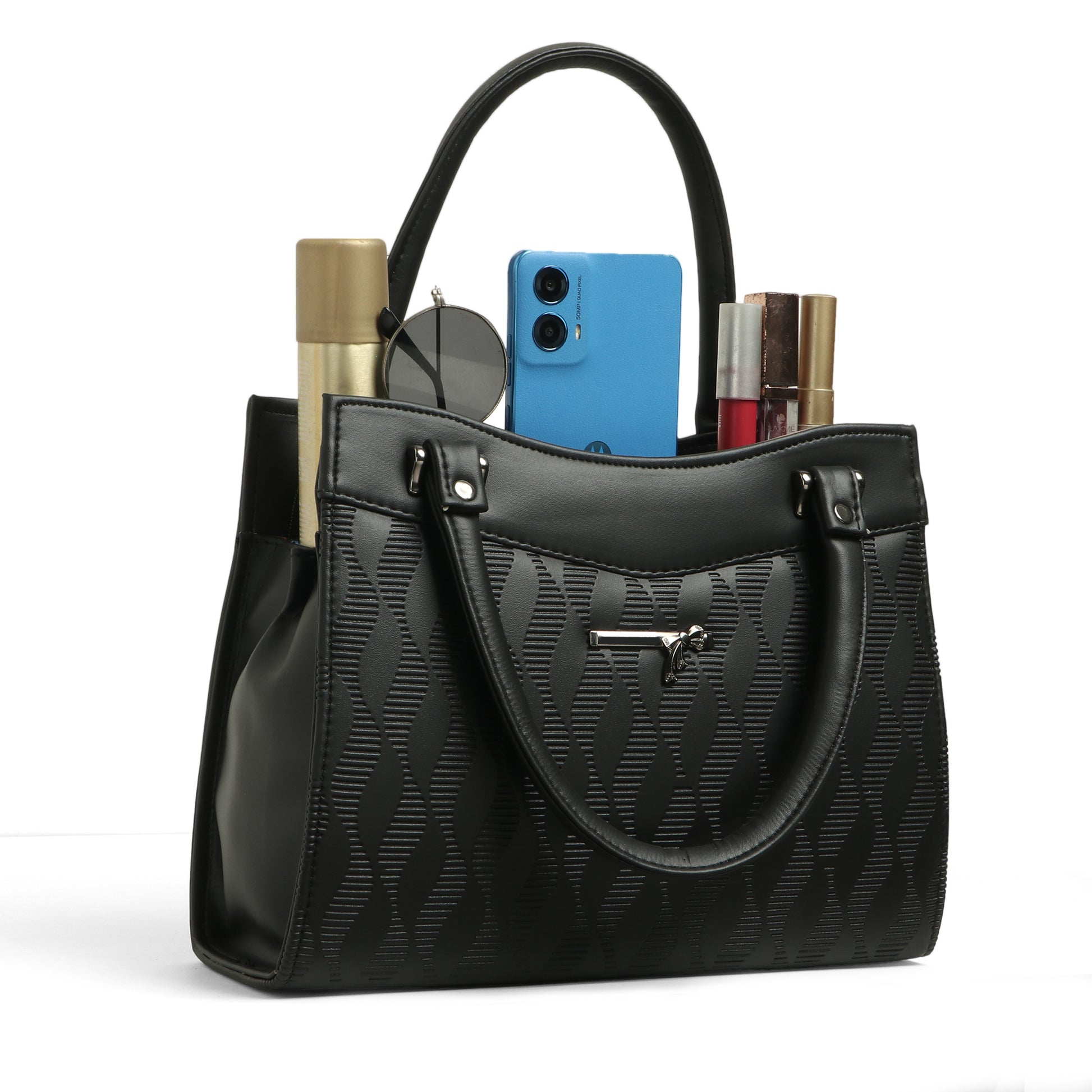 Classicove Black Elegant Handbag with Multi Compartments Desi Hands