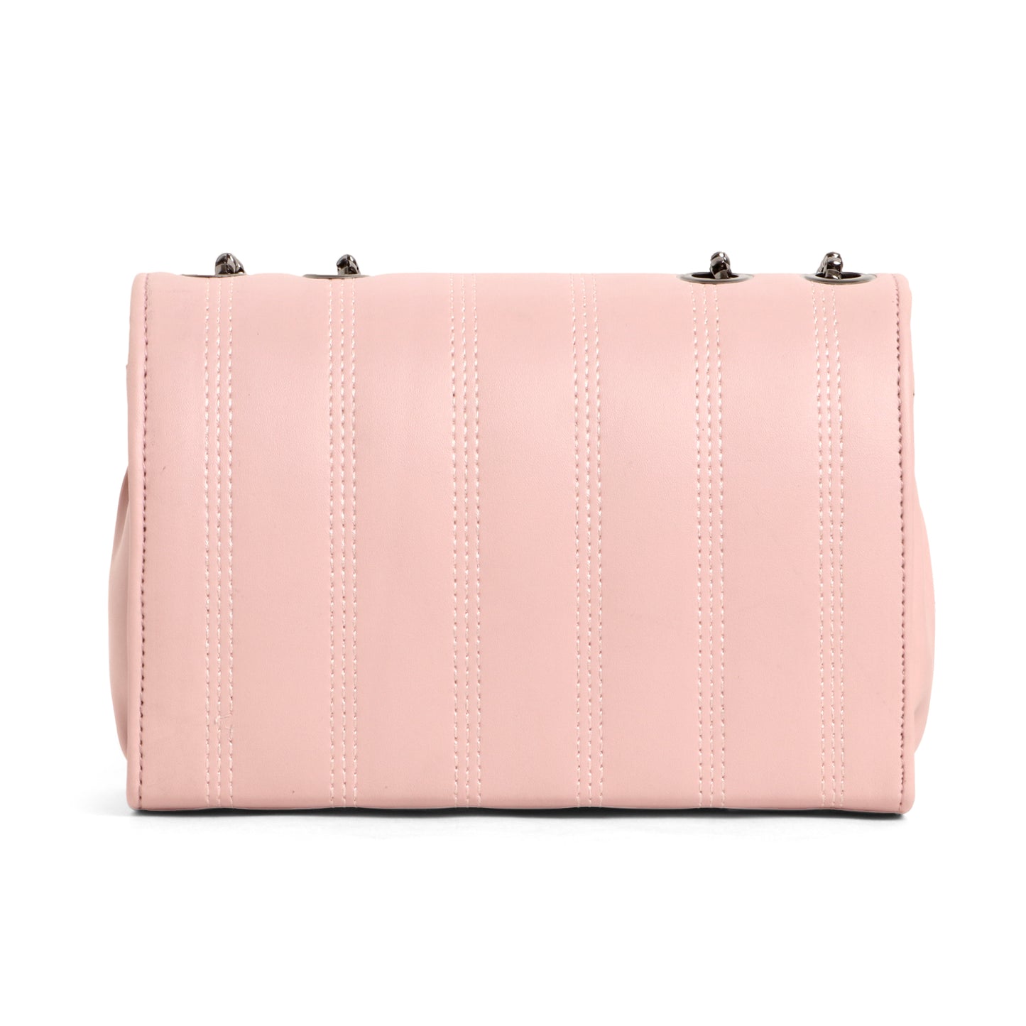 Classicove Chic Pink Chain Shoulder Bag with Multi-Compartments Desi Hands