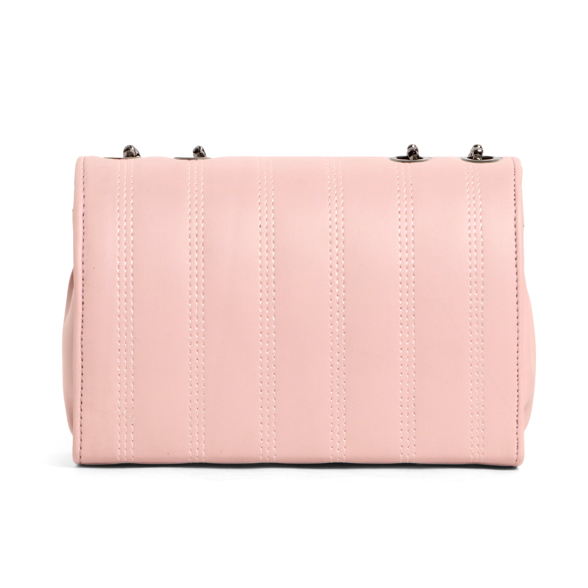 Classicove Chic Pink Chain Shoulder Bag with Multi-Compartments Desi Hands