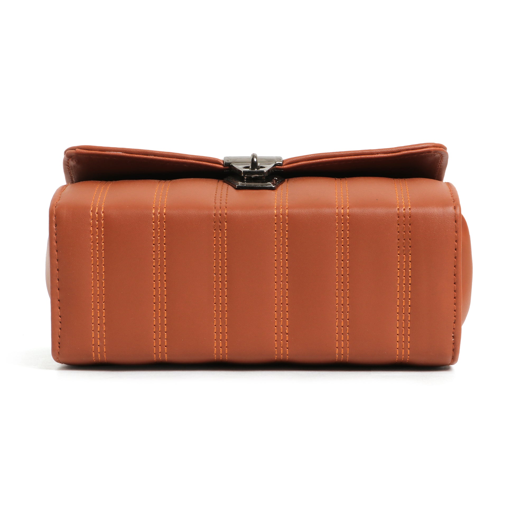 Classicove Tan Charm Shoulder Bag with Chain Strap & Elegant Stitching Desi Hands