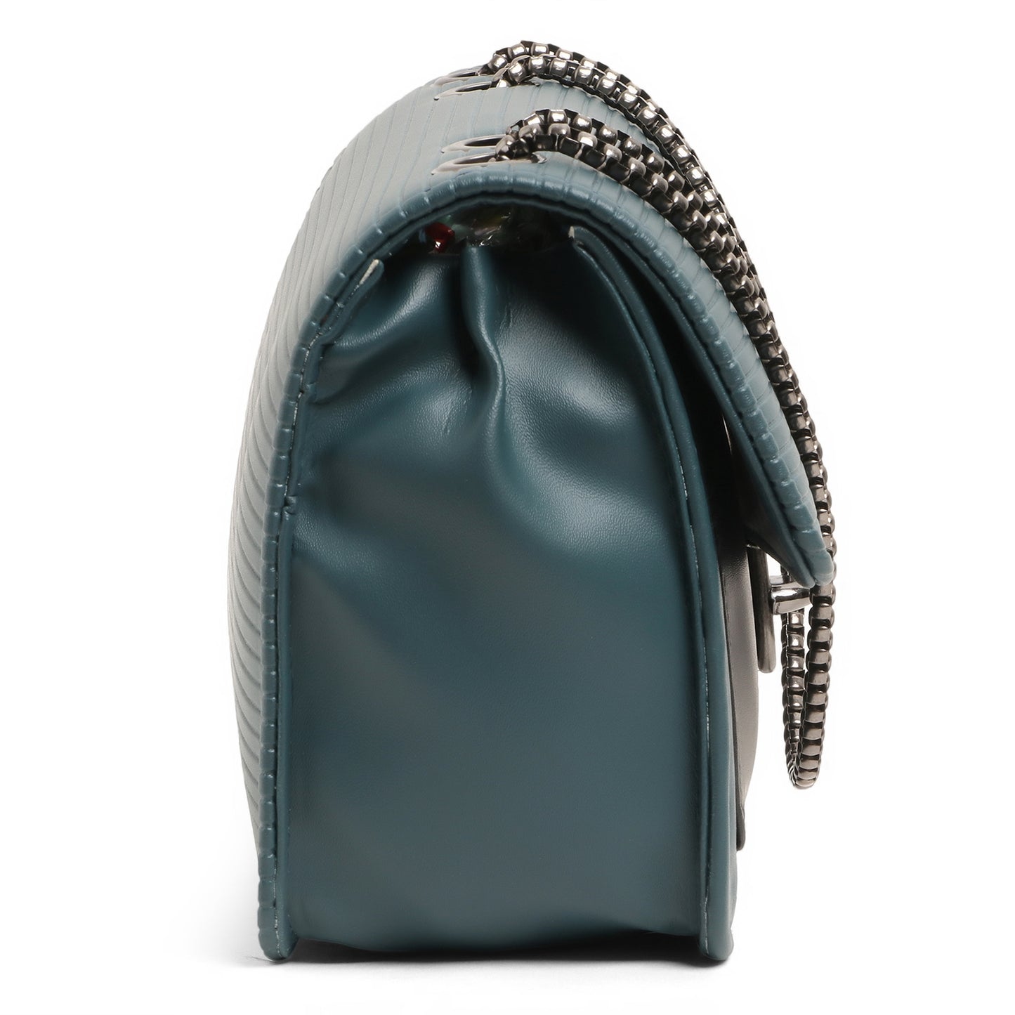 Classicove Teal Chain Shoulder Bag with Multi Compartments Desi Hands