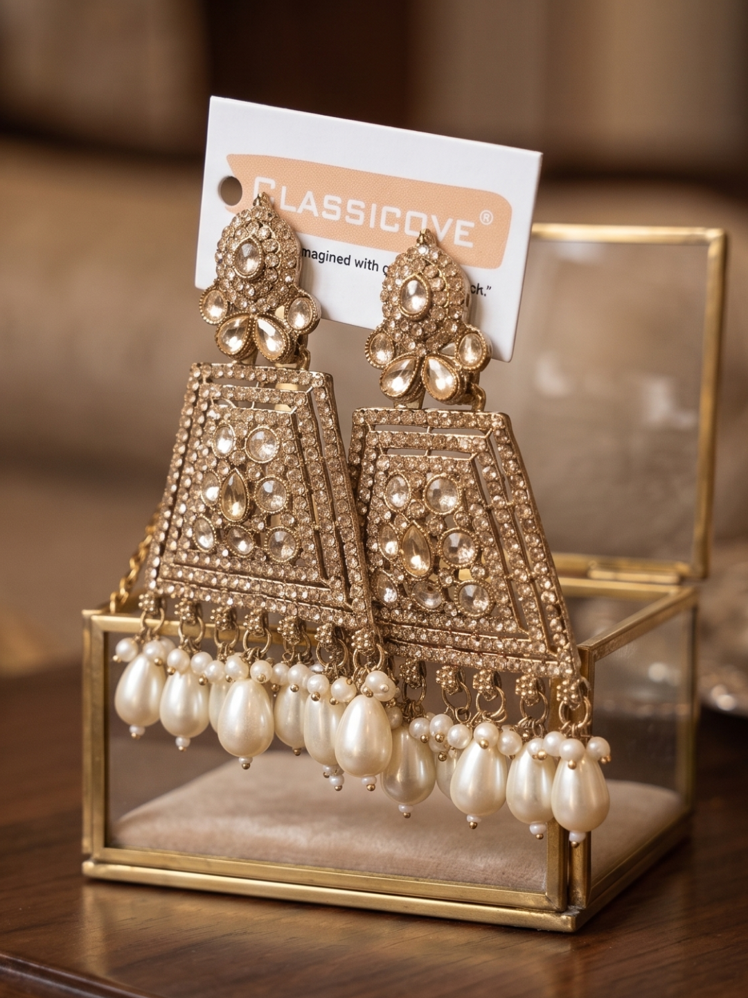 Classicove Premium  Earrings with Pearl Drops – Traditional Designer Party Wear Jewelry for Women