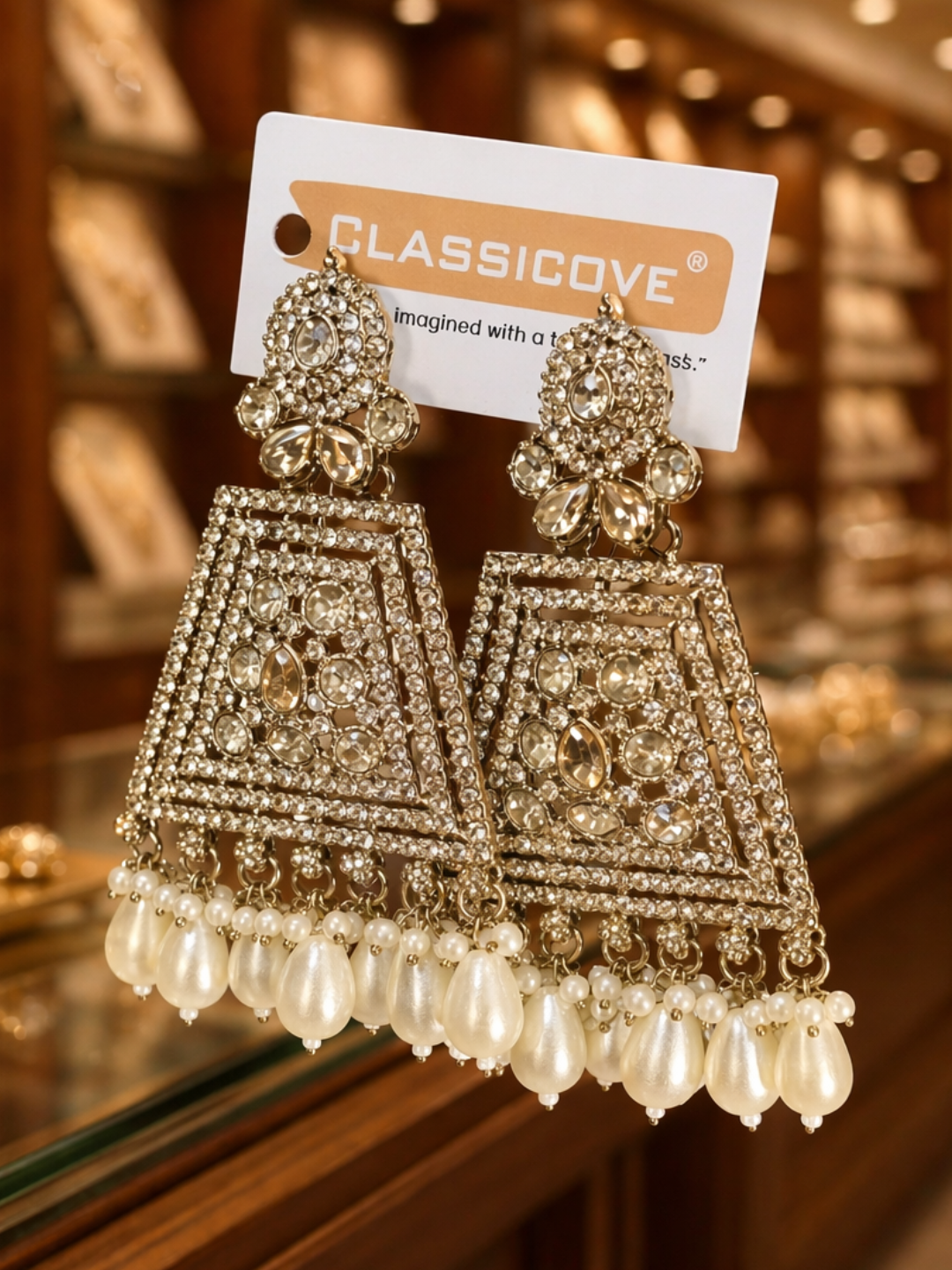Classicove Premium  Earrings with Pearl Drops – Traditional Designer Party Wear Jewelry for Women