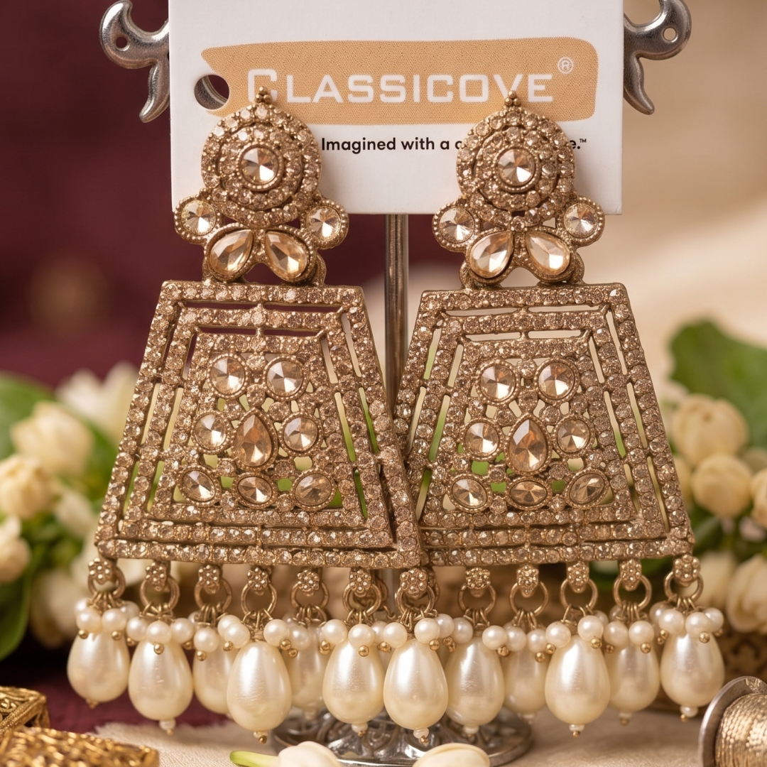 Classicove Premium  Earrings with Pearl Drops – Traditional Designer Party Wear Jewelry for Women