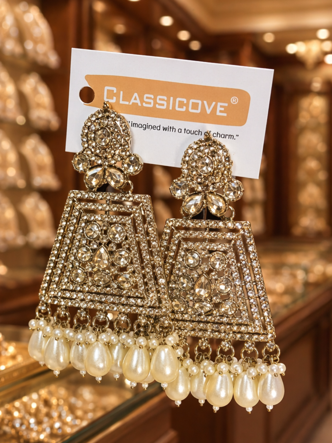 Classicove Premium  Earrings with Pearl Drops – Traditional Designer Party Wear Jewelry for Women
