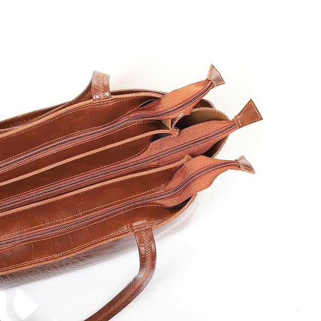 Classicove Elegant Brown Croc-Textured Tote Bag for Women Desi Hands