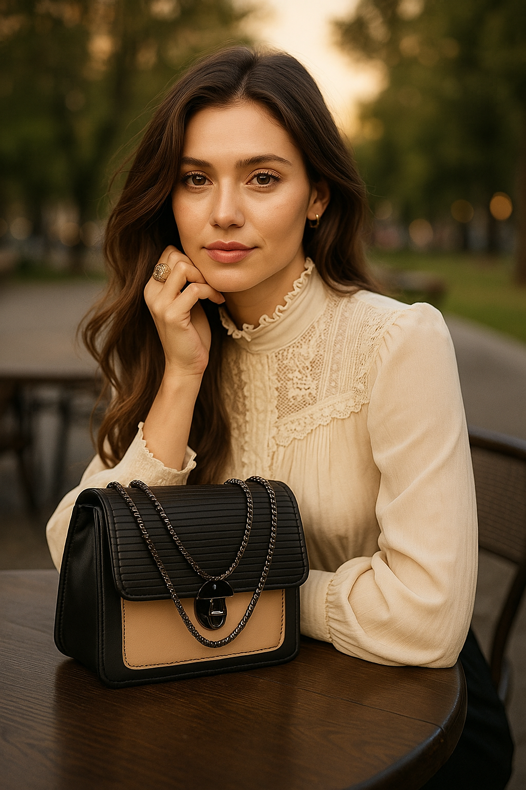 👜 Premium Stylish ( Black & Brown ) Multi-Compartment Handbag for Women – Elegant & Durable Desi Hands