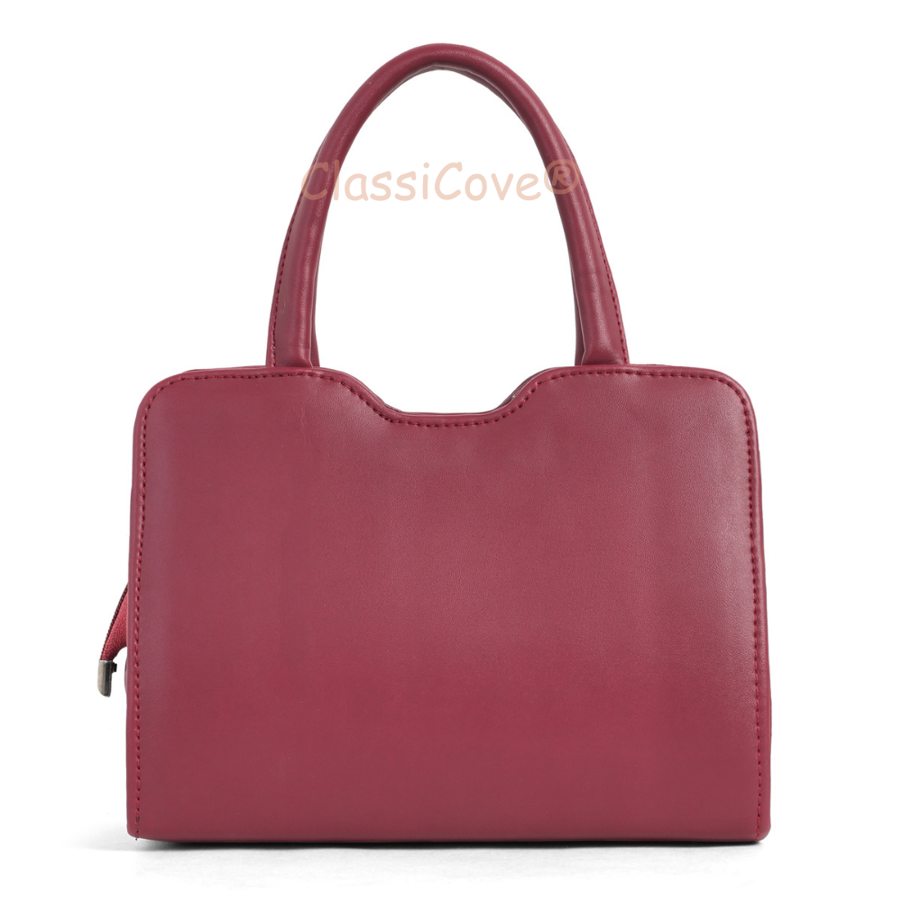 ClassiCove Women  Handbag | PU Leather Satchel Bag with Sling Strap | Stylish Office & Casual Purse Desi Hands