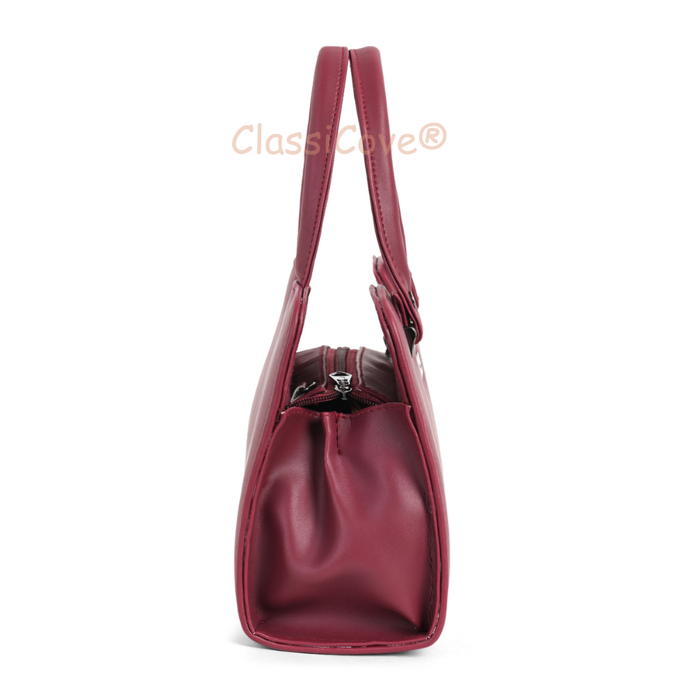 ClassiCove Women  Handbag | PU Leather Satchel Bag with Sling Strap | Stylish Office & Casual Purse Desi Hands