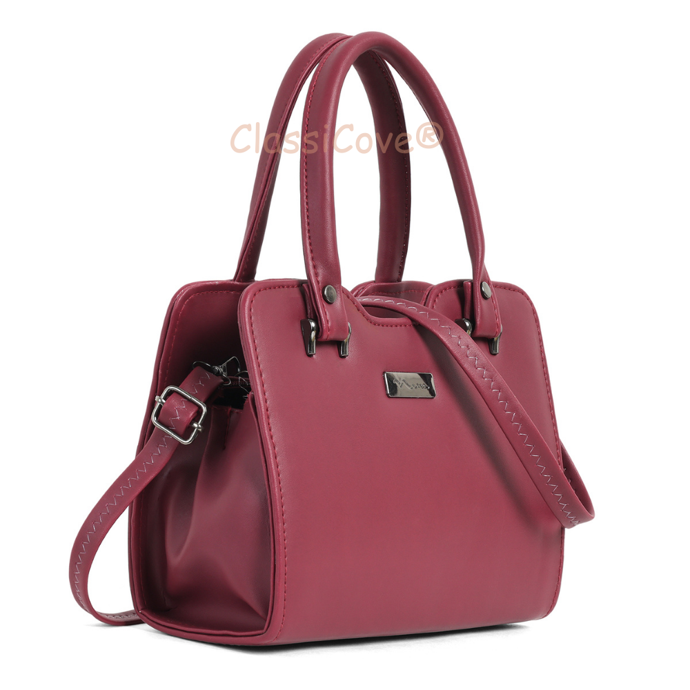 ClassiCove Women  Handbag | PU Leather Satchel Bag with Sling Strap | Stylish Office & Casual Purse Desi Hands