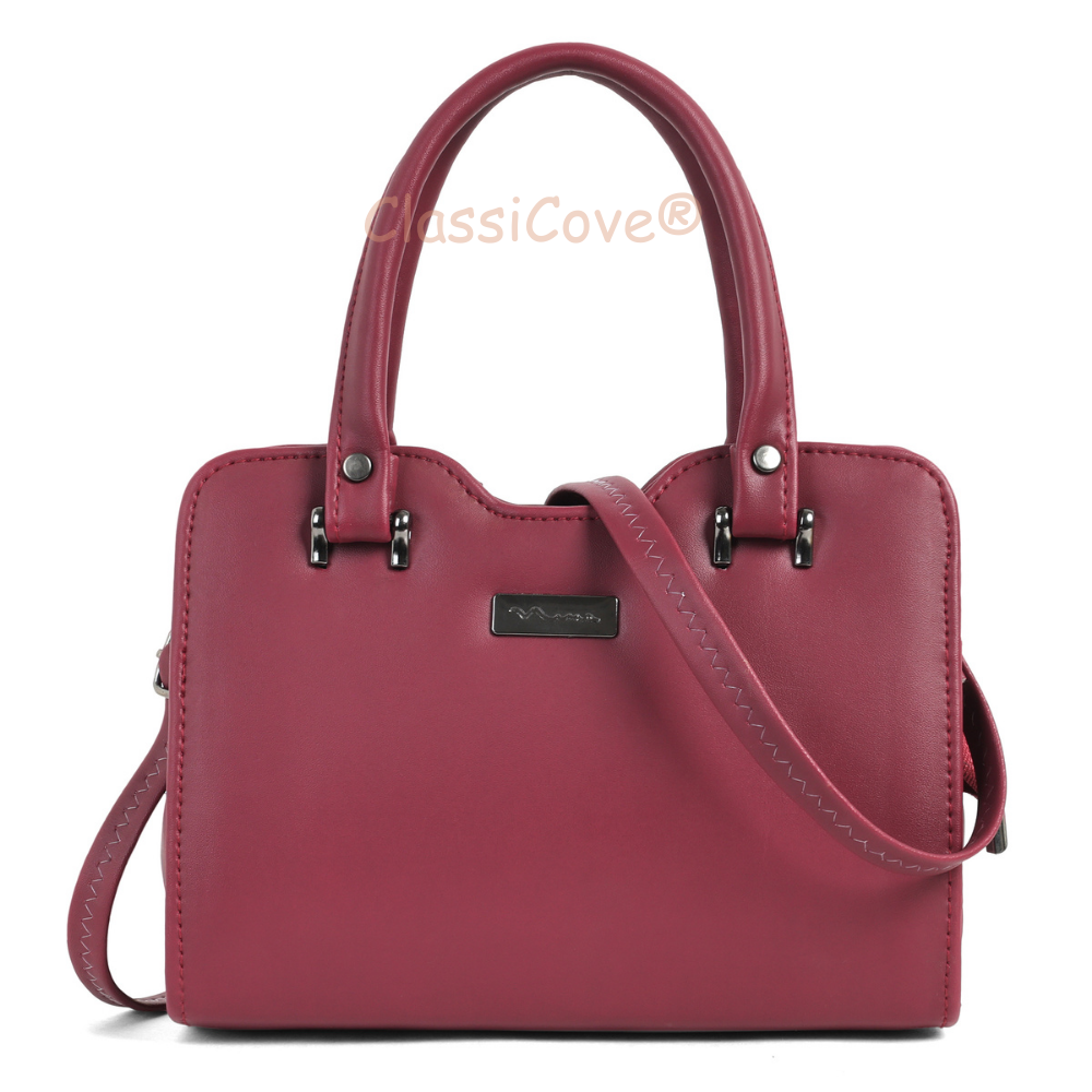 ClassiCove Women  Handbag | PU Leather Satchel Bag with Sling Strap | Stylish Office & Casual Purse Desi Hands