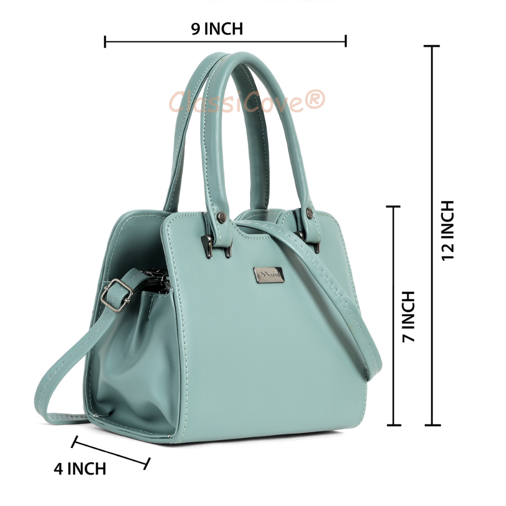 ClassiCove Women  Handbag | PU Leather Satchel Bag with Sling Strap | Stylish Office & Casual Purse Desi Hands