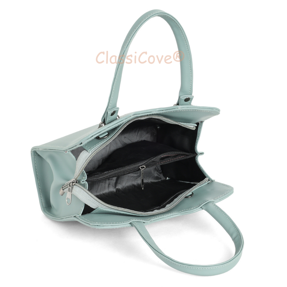 ClassiCove Women  Handbag | PU Leather Satchel Bag with Sling Strap | Stylish Office & Casual Purse Desi Hands