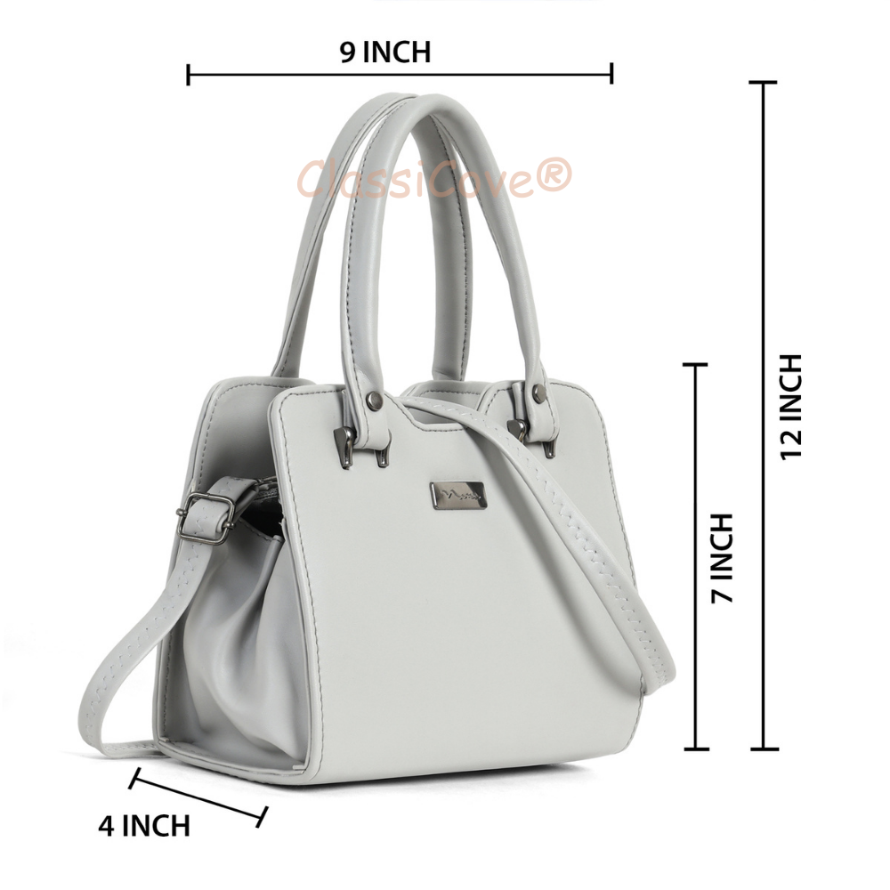 ClassiCove Women  Handbag | PU Leather Satchel Bag with Sling Strap | Stylish Office & Casual Purse Desi Hands