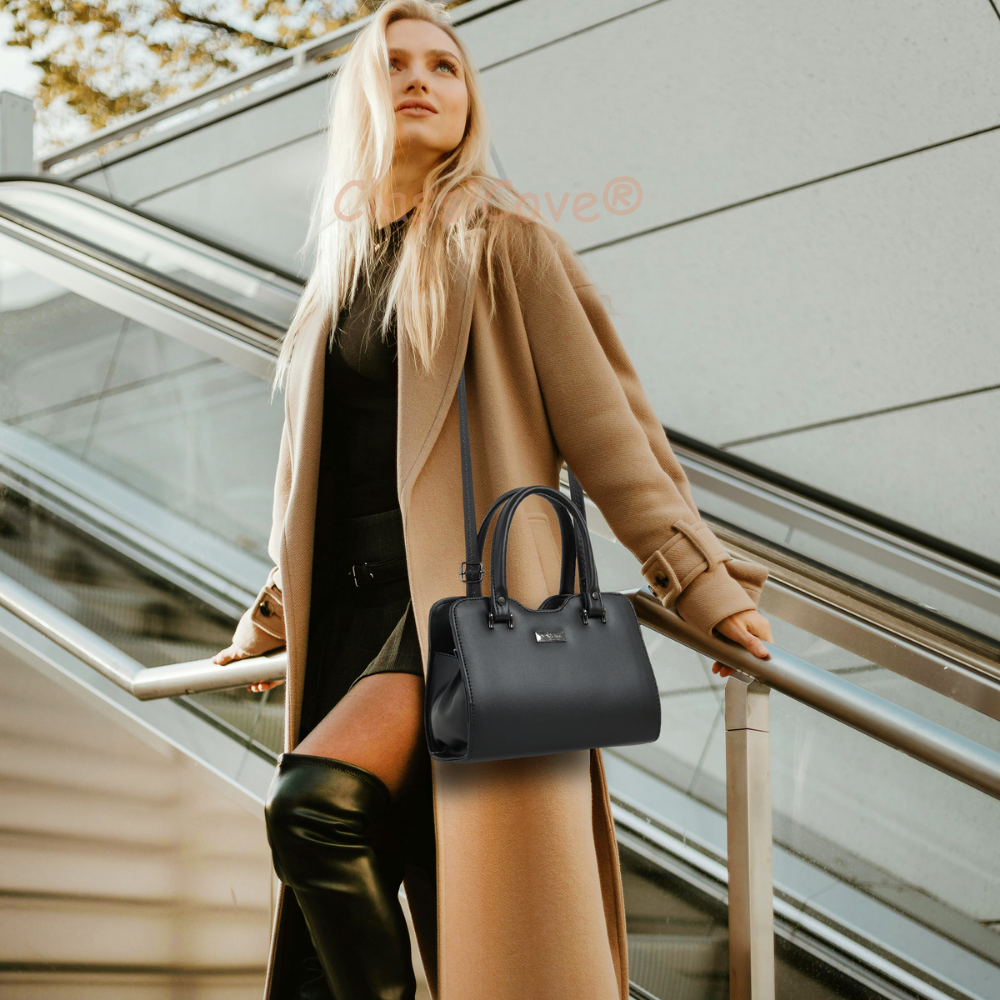 ClassiCove Women  Handbag | PU Leather Satchel Bag with Sling Strap | Stylish Office & Casual Purse Desi Hands