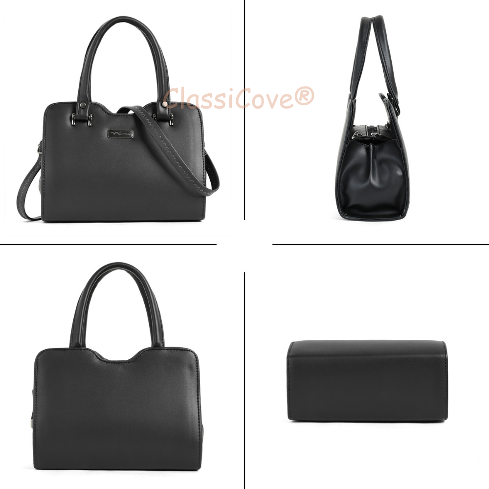 ClassiCove Women  Handbag | PU Leather Satchel Bag with Sling Strap | Stylish Office & Casual Purse Desi Hands