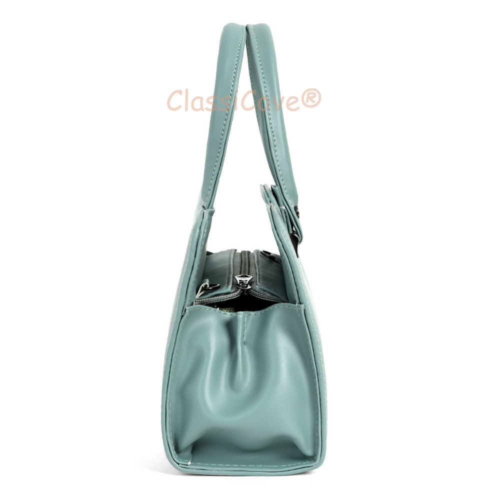ClassiCove Women  Handbag | PU Leather Satchel Bag with Sling Strap | Stylish Office & Casual Purse Desi Hands