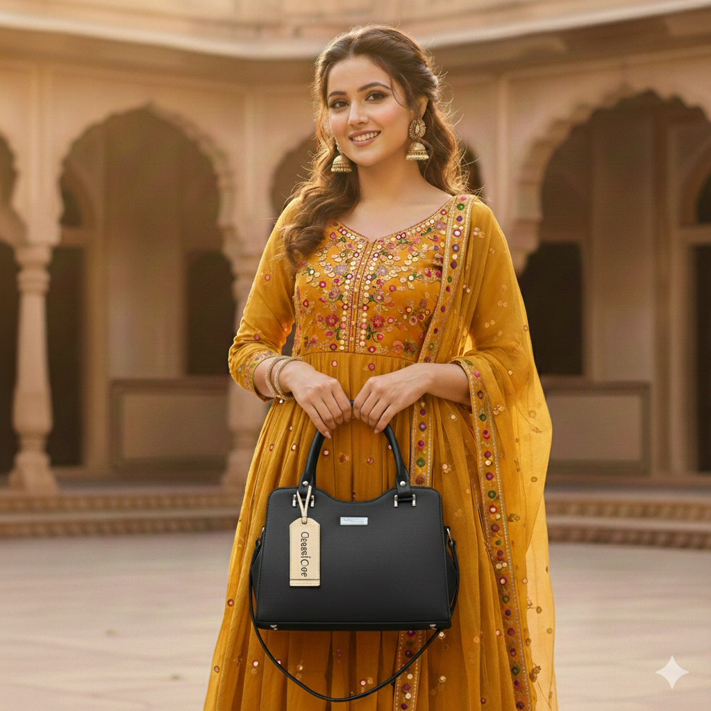 ClassiCove Women  Handbag | PU Leather Satchel Bag with Sling Strap | Stylish Office & Casual Purse Desi Hands