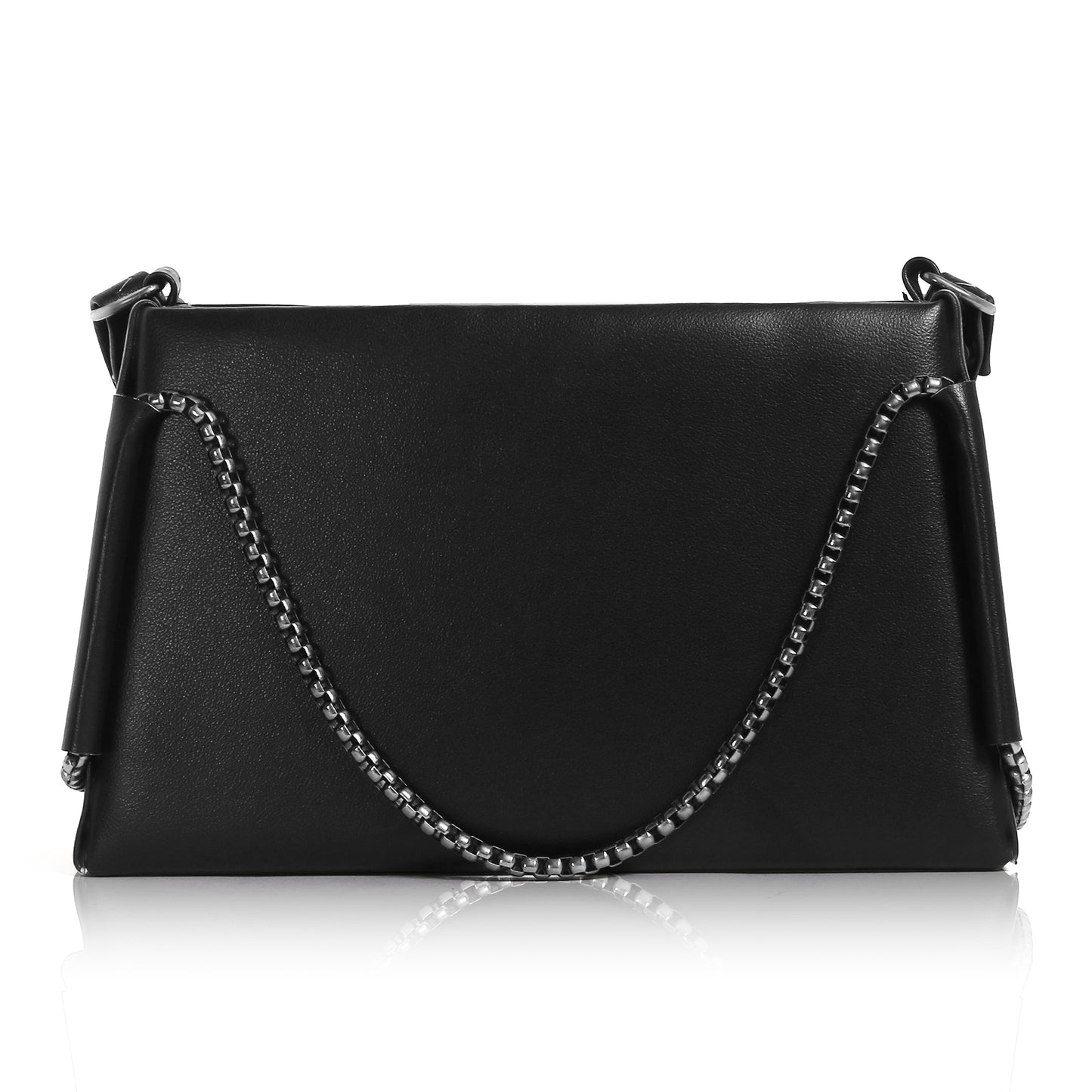 Classicove Elegant Black Shoulder Bag with Chain Detailing & Premium Finish Desi Hands