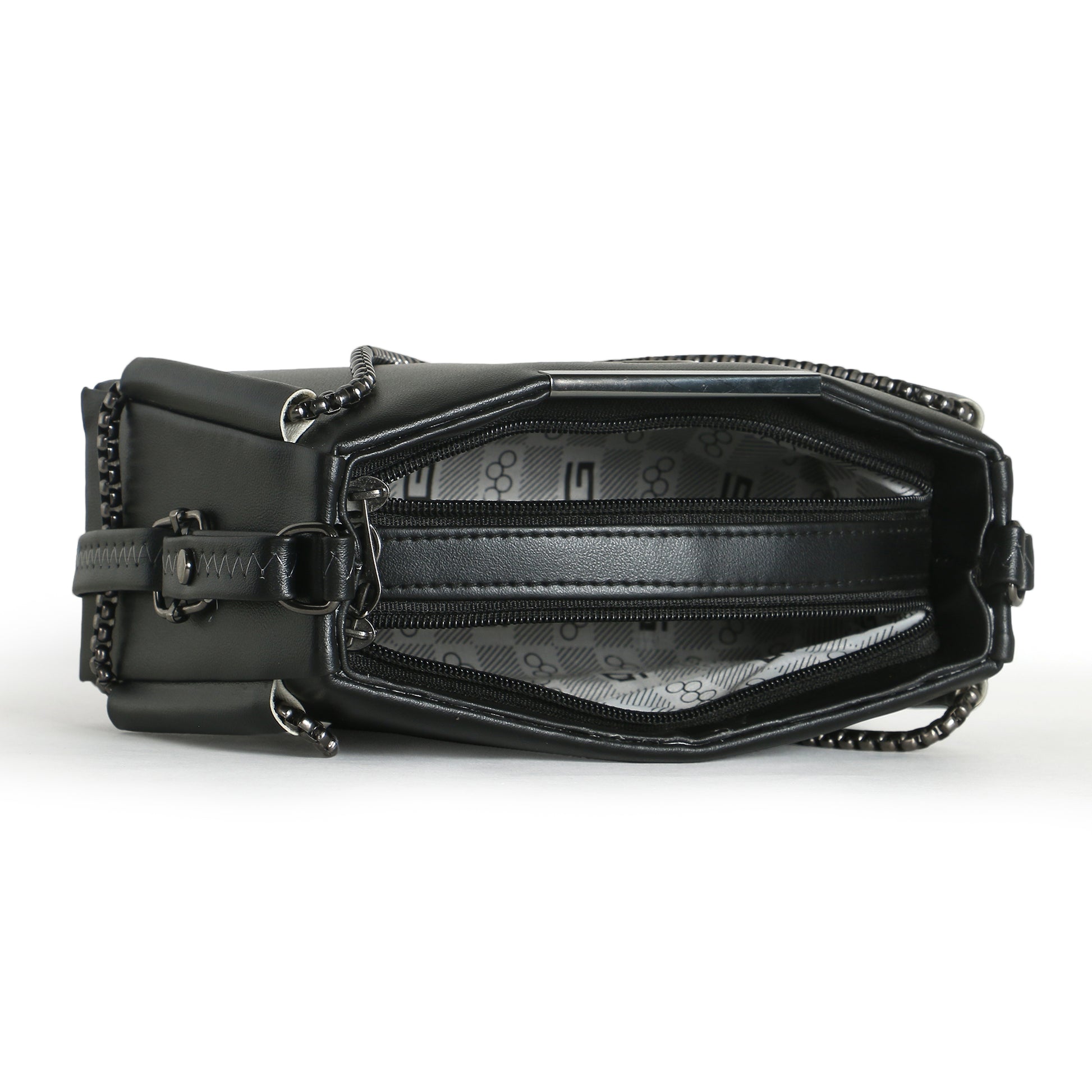 Classicove Elegant Black Shoulder Bag with Chain Detailing & Premium Finish Desi Hands