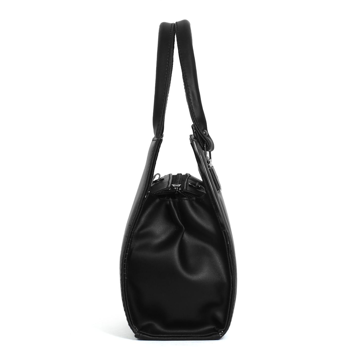 ClassiCove Women Black Handbag | PU Leather Satchel Bag with Sling Strap | Stylish Office & Casual Purse Desi Hands