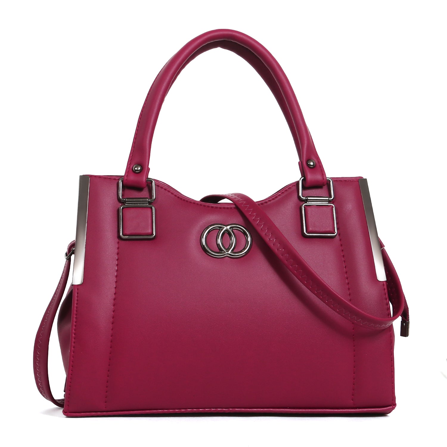 ClassiCove Women Pink  Handbag | PU Leather Satchel Bag with Sling Strap | Stylish Office & Casual Purse Desi Hands