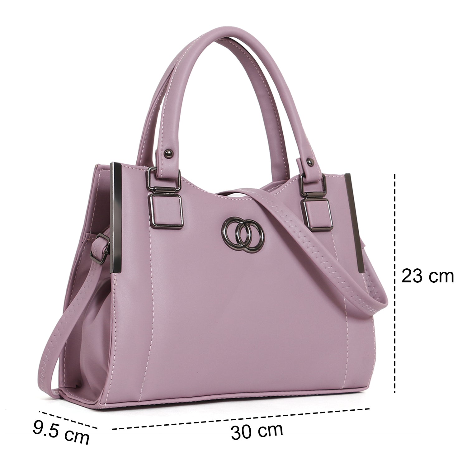 Classicove Lilac Handbag with Multi Compartments and Elegant Metal Detailing Desi Hands