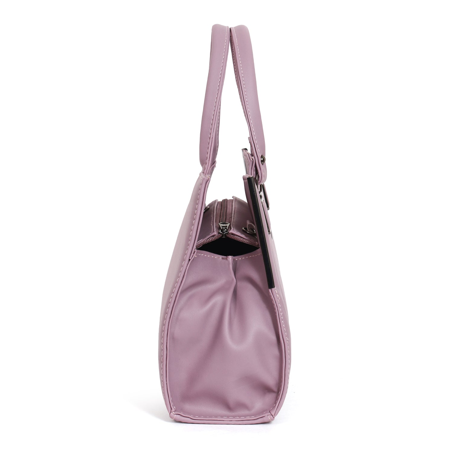 Classicove Lilac Handbag with Multi Compartments and Elegant Metal Detailing Desi Hands