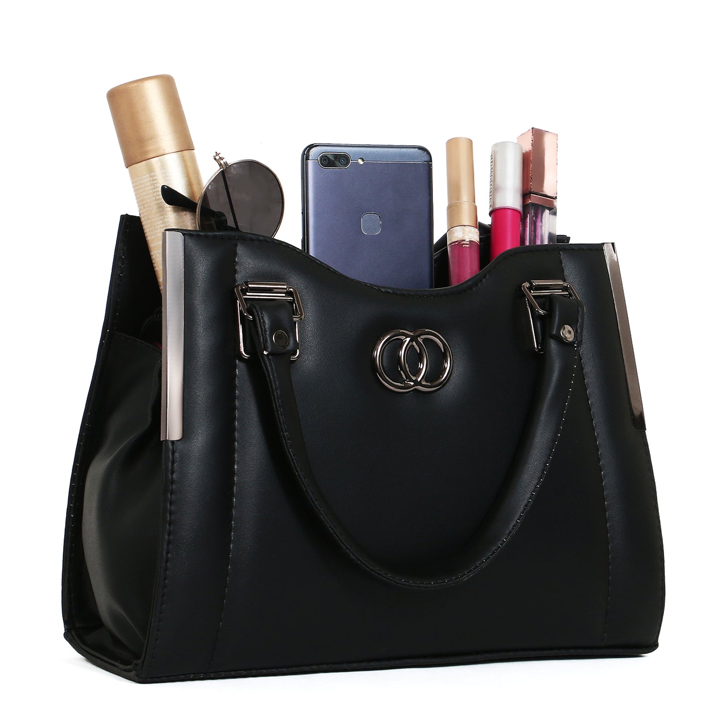 Classicove Black Elegance Handbag with Multi-Compartments & Premium Finish Desi Hands