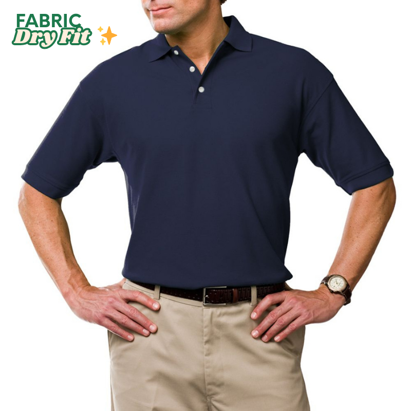 ClassiCove™ Navy Blue Polo T-Shirt – Premium Dry-Fit Performance Wear Desi Hands