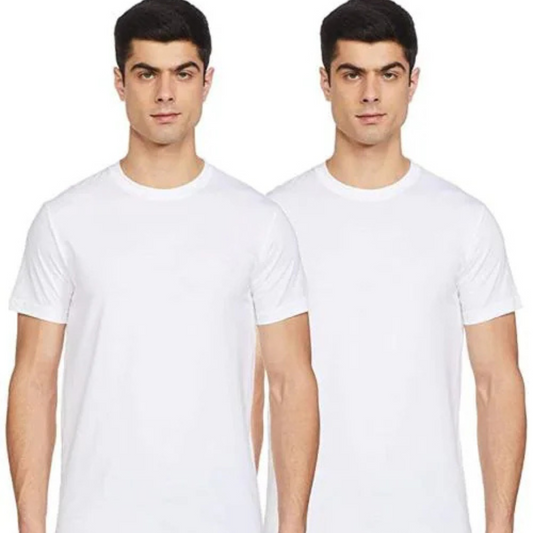 ClassiCove™ White Premium Polycotton Round Neck Tee – 180 GSM