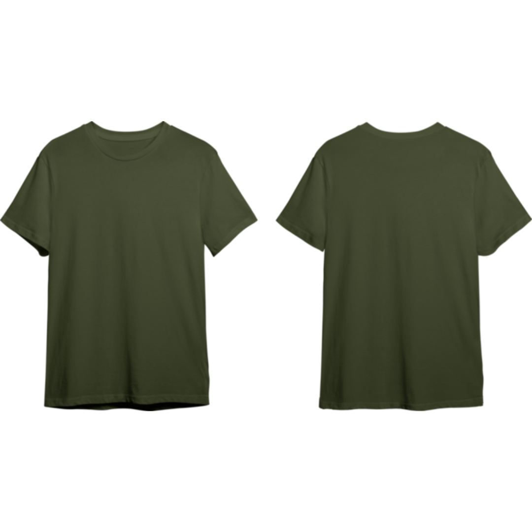 Olive Green Classic Round Neck Polycotton T-Shirt – 180 GSM by ClassiCove™