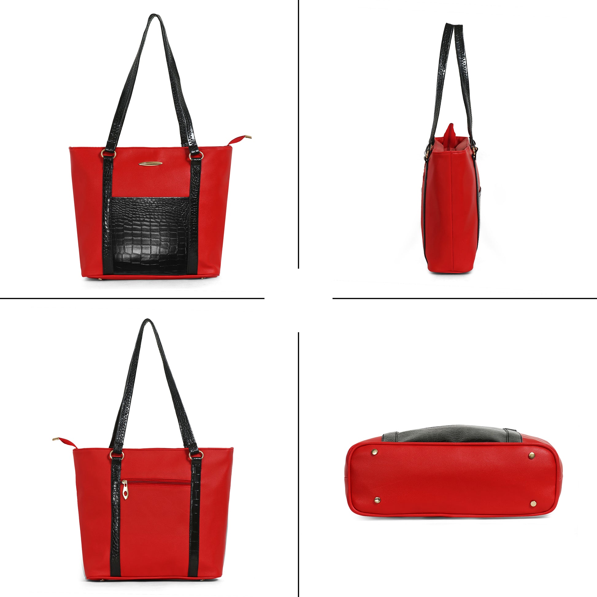 Classicove Red & Black Premium Tote Bag – Stylish Everyday Companion Desi Hands