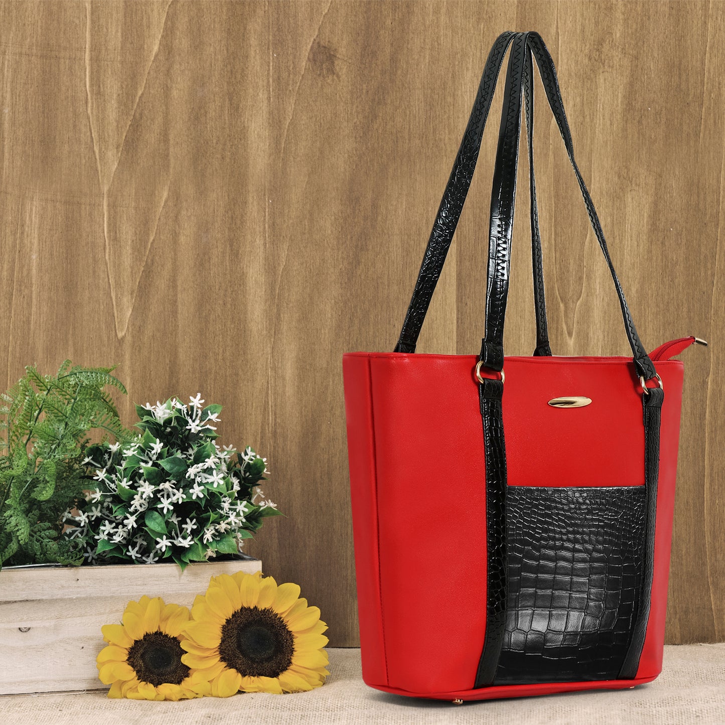 Classicove Red & Black Premium Tote Bag – Stylish Everyday Companion Desi Hands