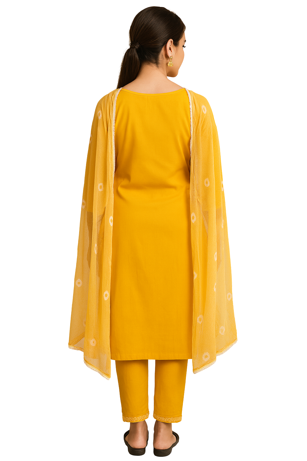 Classicove™ Yellow Embroidered Chanderi Cotton Suit Set – Desi Hands Exclusive